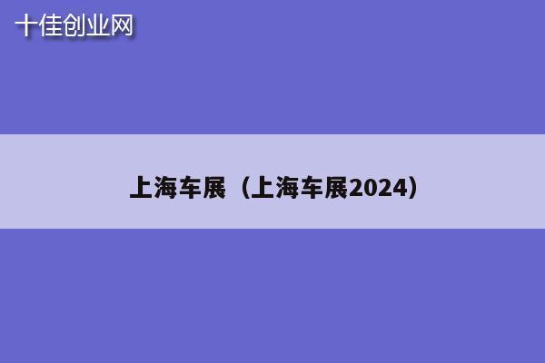 上海车展（上海车展2024）