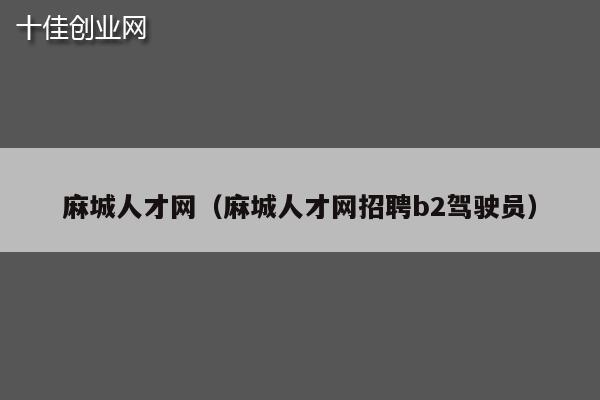 麻城人才网（麻城人才网招聘b2驾驶员）