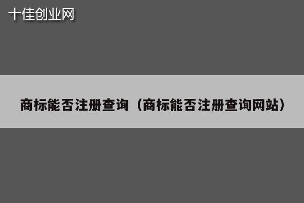 商标能否注册查询（商标能否注册查询网站）