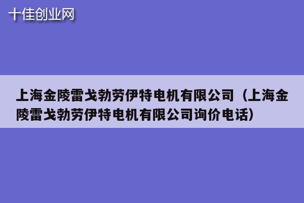 上海金陵雷戈勃劳伊特电机有限公司（上海金陵雷戈勃劳伊特电机有限公司询价电话）