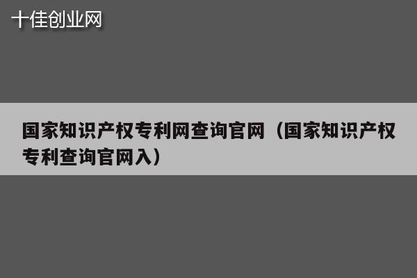 国家知识产权专利网查询官网（国家知识产权专利查询官网入）